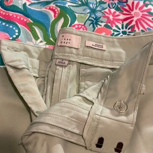 Light green dress pants.